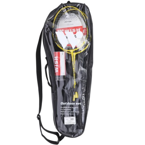 ALUMTEC 4466 ZESTAW RAKIET DO BADMINTONA ŻÓŁTY 2SZT + LOTKI 3 SZT + SIATKA + LINIE WISH ALUMTEC 4466 ZESTAW RAKIET DO BADMINTONA ŻÓŁTY 2SZT + LOTKI 3 SZT + SIATKA + LINIE WISH