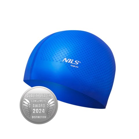 NQC JEDNOKOLOROWY NIEBIESKI CZEPEK SILIKONOWY DOTS NILS AQUA NQC JEDNOKOLOROWY NIEBIESKI CZEPEK SILIKONOWY DOTS NILS AQUA