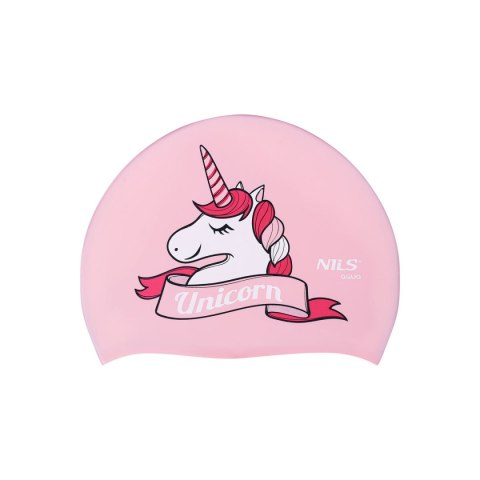 NQC UNICORN RÓŻOWY DZIECIĘCY CZEPEK SILIKONOWY NILS AQUA NQC UNICORN RÓŻOWY DZIECIĘCY CZEPEK SILIKONOWY NILS AQUA