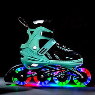 NA11230A MIĘTOWE LED ROZM. M(35-38) ŁYŻWOROLKI NILS EXTREME