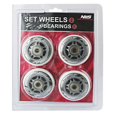 PU 70x24 BIAŁE 82A (4 SZT) + ABEC-7 (8 SZT) ZESTAW NILS EXTREME PU 70x24 BIAŁE 82A (4 SZT) + ABEC-7 (8 SZT) ZESTAW NILS EXTREME
