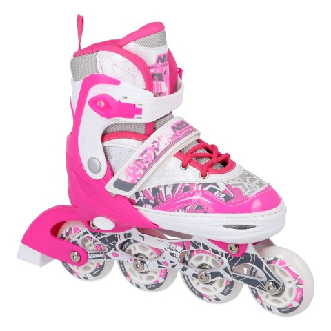 NF10927 A 2w1 DARK PINK ROZM.L(39-42) ŁYŻWOROLKI Z WYM. PŁ. FIGUROWĄ NILS EXTREME NF10927 A 2w1 DARK PINK ROZM.L(39-42) ŁYŻWOROLKI Z WYM. PŁ. FIGUROWĄ NILS EXTREME