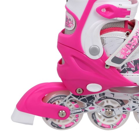 NF10927 A 2w1 DARK PINK ROZM.L(39-42) ŁYŻWOROLKI Z WYM. PŁ. FIGUROWĄ NILS EXTREME NF10927 A 2w1 DARK PINK ROZM.L(39-42) ŁYŻWOROLKI Z WYM. PŁ. FIGUROWĄ NILS EXTREME