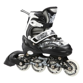 NH10927 A 2w1 BLACK ROZM.L(39-42) ŁYŻWOROLKI Z WYM. PŁ. HOKEJOWĄ NILS EXTREME