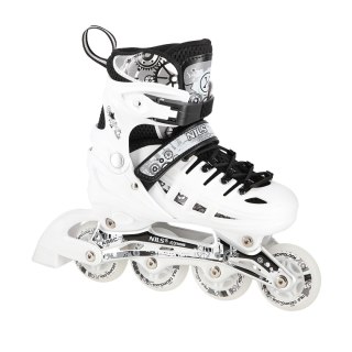 NH10905 4w1 BIAŁE LED ROZM. S(31-34) ŁYŻWOROLKI Z WYM. PŁOZĄ HOKEJOWĄ NILS EXTREME