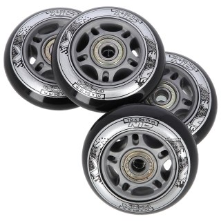 PU 70x24 82A CZARNE (4 szt.) + ABEC-9 (8 szt.) ZESTAW NILS EXTREME