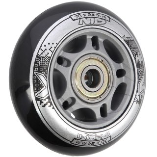 PU 70x24 82A CZARNE (4 szt.) + ABEC-9 (8 szt.) ZESTAW NILS EXTREME