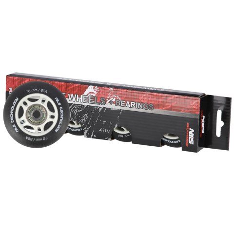 PU 70x24 82A CZARNE MATOWE (4 szt.) + ABEC-9 (8 szt.) ZESTAW NILS EXTREME PU 70x24 82A CZARNE MATOWE (4 szt.) + ABEC-9 (8 szt.) ZESTAW NILS EXTREME