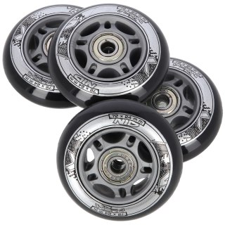 PU 72x24 82A CZARNE (4 szt.) + ABEC-9 (8 szt.) ZESTAW NILS EXTREME