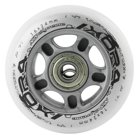 PU 76x24 82A BIAŁE (4 szt.) + ABEC-7 (8 szt.) ZESTAW NILS EXTREME PU 76x24 82A BIAŁE (4 szt.) + ABEC-7 (8 szt.) ZESTAW NILS EXTREME
