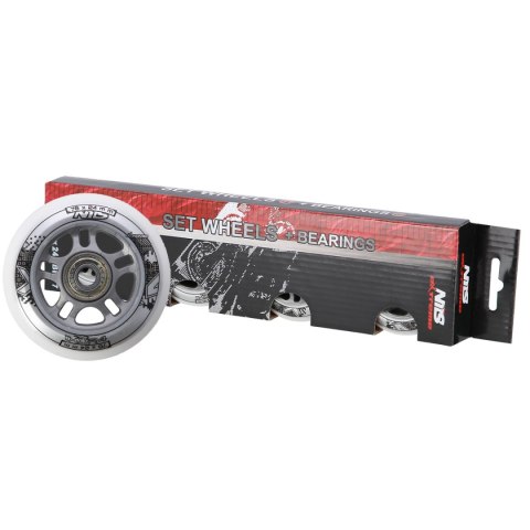 PU 76x24 82A BIAŁE N (4 szt.) + ABEC-7 (8 szt.) ZESTAW NILS EXTREME PU 76x24 82A BIAŁE N (4 szt.) + ABEC-7 (8 szt.) ZESTAW NILS EXTREME