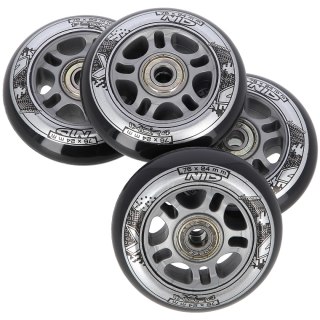 PU 76x24 82A CZARNE (4 szt.) + ABEC-9 (8 szt.) ZESTAW NILS EXTREME