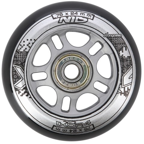PU 76x24 82A CZARNE (4 szt.) + ABEC-9 (8 szt.) ZESTAW NILS EXTREME PU 76x24 82A CZARNE (4 szt.) + ABEC-9 (8 szt.) ZESTAW NILS EXTREME