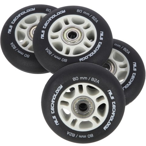 PU 80x24 82A CZARNE MATOWE (4 szt.) + ABEC-9 (8 szt.) ZESTAW NILS EXTREME PU 80x24 82A CZARNE MATOWE (4 szt.) + ABEC-9 (8 szt.) ZESTAW NILS EXTREME