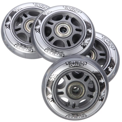 PU 80x24 82A PRZEZROCZYSTE N (4 szt.) + ABEC-7 (8 szt.) ZESTAW NILS EXTREME PU 80x24 82A PRZEZROCZYSTE N (4 szt.) + ABEC-7 (8 szt.) ZESTAW NILS EXTREME