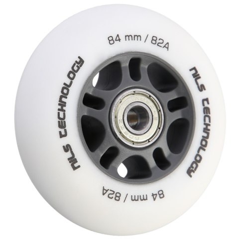 PU 84x24 82A BIAŁE MATOWE (4 szt.) + ABEC-9 CHROME (8 szt.) ZESTAW NILS EXTREME PU 84x24 82A BIAŁE MATOWE (4 szt.) + ABEC-9 CHROME (8 szt.) ZESTAW NILS EXTREME