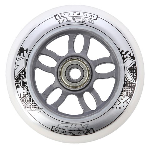 PU 90x24 82A BIAŁE (4 szt.) + ABEC-7 CHROME (8 szt.) ZESTAW NILS EXTREME PU 90x24 82A BIAŁE (4 szt.) + ABEC-7 CHROME (8 szt.) ZESTAW NILS EXTREME