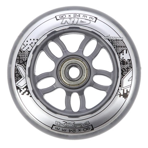 PU 90x24 82A PRZEZROCZYSTE (4 szt.) + ABEC-7 CHROME (8 szt.) ZESTAW NILS EXTREME PU 90x24 82A PRZEZROCZYSTE (4 szt.) + ABEC-7 CHROME (8 szt.) ZESTAW NILS EXTREME