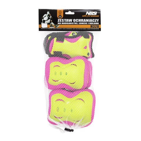 H320 RÓŻOWO-LIMONKOWY ROZM. XL ZESTAW OCHRANIACZY NILS EXTREME H320 RÓŻOWO-LIMONKOWY ROZM. XL ZESTAW OCHRANIACZY NILS EXTREME