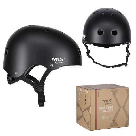 MR290+H230 KASK Z OCHRANIACZAMI ZESTAW CZARNY ROZM. M NILS EXTREME MR290+H230 KASK Z OCHRANIACZAMI ZESTAW CZARNY ROZM. M NILS EXTREME