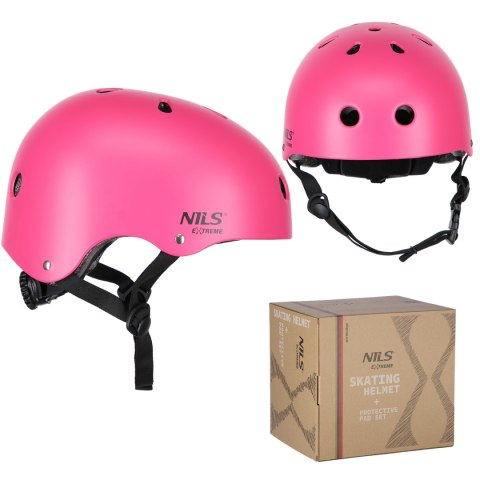 MR290+H230 KASK Z OCHRANIACZAMI ZESTAW RÓŻOWY ROZM. M NILS EXTREME MR290+H230 KASK Z OCHRANIACZAMI ZESTAW RÓŻOWY ROZM. M NILS EXTREME