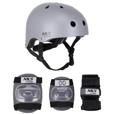 MR290+H230 KASK Z OCHRANIACZAMI ZESTAW SZARY ROZM. M NILS EXTREME MR290+H230 KASK Z OCHRANIACZAMI ZESTAW SZARY ROZM. M NILS EXTREME