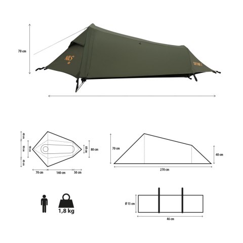 NC2501 NAMIOT ULTRA LIGHT SKYAIR 1 ZIELONY NILS CAMP NC2501 NAMIOT ULTRA LIGHT SKYAIR 1 ZIELONY NILS CAMP