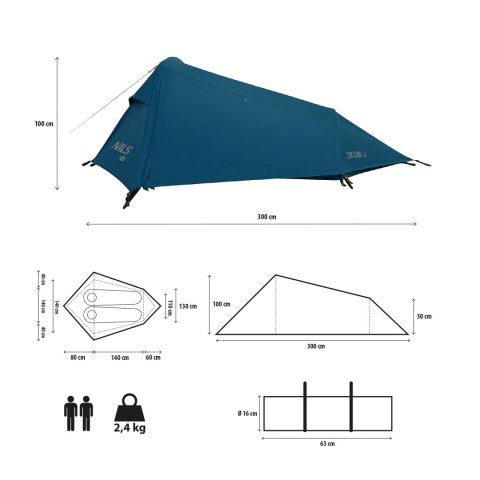 NC2502 NAMIOT ULTRA LIGHT SKYAIR 2 NIEBIESKI NILS CAMP NC2502 NAMIOT ULTRA LIGHT SKYAIR 2 NIEBIESKI NILS CAMP