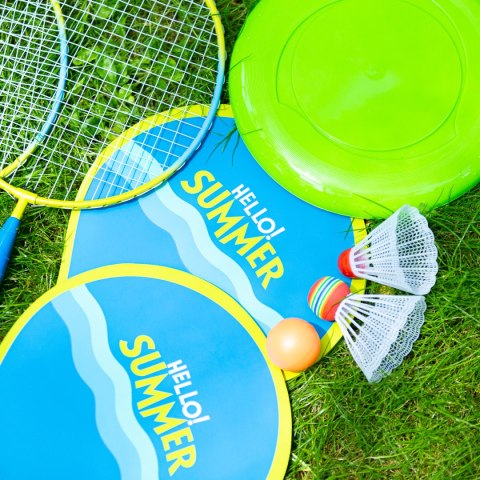 NRZ053 3W1 / ZESTAW DO BADMINTONA 2 RAKIETY + 2 RAKIETY NA PLAŻĘ + LOTKI + FRISBEE JUNIOR NILS NRZ053 3W1 / ZESTAW DO BADMINTONA 2 RAKIETY + 2 RAKIETY NA PLAŻĘ + LOTKI + FRISBEE JUNIOR NILS