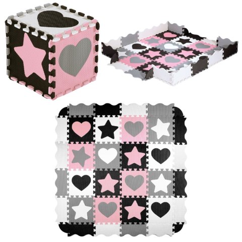 MD03 MATA DZIECIĘCA PUZZLE KOJEC PINK HEARTS 36 ELEMENTÓW 140x140CM NILS FUN MD03 MATA DZIECIĘCA PUZZLE KOJEC PINK HEARTS 36 ELEMENTÓW 140x140CM NILS FUN
