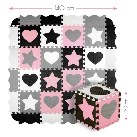 MD03 MATA DZIECIĘCA PUZZLE KOJEC PINK HEARTS 36 ELEMENTÓW 140x140CM NILS FUN MD03 MATA DZIECIĘCA PUZZLE KOJEC PINK HEARTS 36 ELEMENTÓW 140x140CM NILS FUN