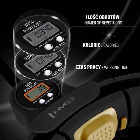 HHM13 NEW HULA HOP BLACK/GOLD Z MAGNESAMI I OBCIĄŻNIKIEM + LICZNIK HMS HHM13 NEW HULA HOP BLACK/GOLD Z MAGNESAMI I OBCIĄŻNIKIEM + LICZNIK HMS