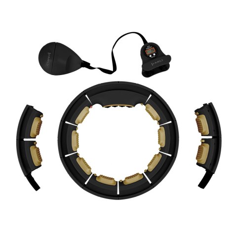 HHM13 NEW HULA HOP BLACK/GOLD Z MAGNESAMI I OBCIĄŻNIKIEM + LICZNIK HMS HHM13 NEW HULA HOP BLACK/GOLD Z MAGNESAMI I OBCIĄŻNIKIEM + LICZNIK HMS