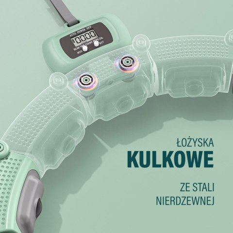 HHM14 HULA HOP GREEN Z MAGNESAMI I OBCIĄŻNIKIEM + LICZNIK HMS HHM14 HULA HOP GREEN Z MAGNESAMI I OBCIĄŻNIKIEM + LICZNIK HMS
