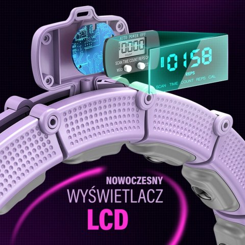 HHM14 HULA HOP VIOLET Z MAGNESAMI I OBCIĄŻNIKIEM + LICZNIK HMS HHM14 HULA HOP VIOLET Z MAGNESAMI I OBCIĄŻNIKIEM + LICZNIK HMS