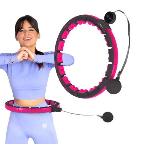 HHM16 HULA HOP BLACK/PINK Z MAGNESAMI I OBCIĄŻNIKIEM + LICZNIK HMS HHM16 HULA HOP BLACK/PINK Z MAGNESAMI I OBCIĄŻNIKIEM + LICZNIK HMS