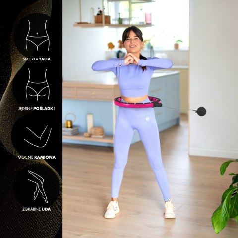 HHM16 HULA HOP BLACK/PINK Z MAGNESAMI I OBCIĄŻNIKIEM + LICZNIK HMS HHM16 HULA HOP BLACK/PINK Z MAGNESAMI I OBCIĄŻNIKIEM + LICZNIK HMS