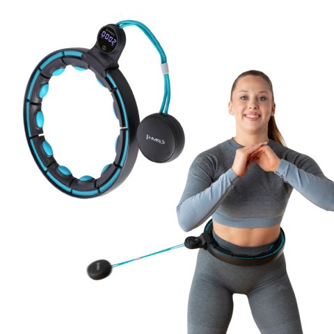 HHM17 HULA HOP BLACK/TURQUOISE Z MAGNESAMI I OBCIĄŻNIKIEM + LICZNIK HMS HHM17 HULA HOP BLACK/TURQUOISE Z MAGNESAMI I OBCIĄŻNIKIEM + LICZNIK HMS