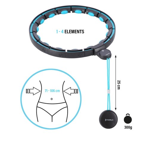 HHM17 HULA HOP BLACK/TURQUOISE Z MAGNESAMI I OBCIĄŻNIKIEM + LICZNIK HMS HHM17 HULA HOP BLACK/TURQUOISE Z MAGNESAMI I OBCIĄŻNIKIEM + LICZNIK HMS