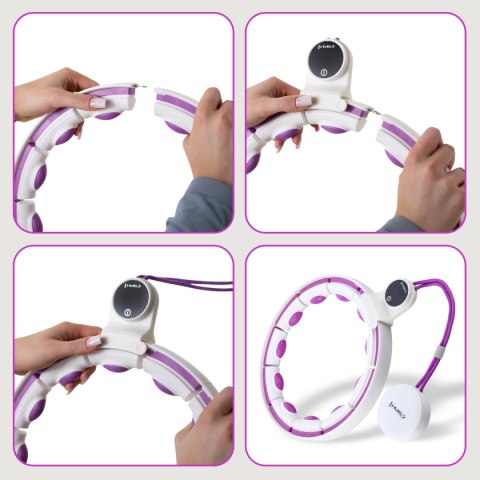 HHM17 HULA HOP WHITE/VIOLET Z MAGNESAMI I OBCIĄŻNIKIEM + LICZNIK HMS HHM17 HULA HOP WHITE/VIOLET Z MAGNESAMI I OBCIĄŻNIKIEM + LICZNIK HMS