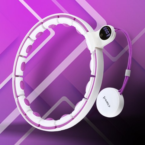 HHM17 HULA HOP WHITE/VIOLET Z MAGNESAMI I OBCIĄŻNIKIEM + LICZNIK HMS HHM17 HULA HOP WHITE/VIOLET Z MAGNESAMI I OBCIĄŻNIKIEM + LICZNIK HMS