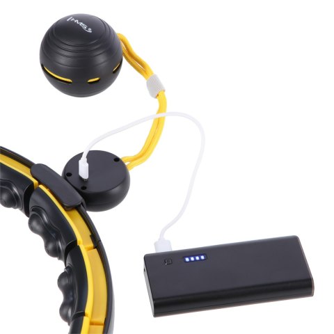 HHM21 HULA HOP BLACK/YELLOW Z MAGNESAMI, WYPUSTKAMI TPE I OBCIĄŻNIKIEM + LICZNIK HMS HHM21 HULA HOP BLACK/YELLOW Z MAGNESAMI, WYPUSTKAMI TPE I OBCIĄŻNIKIEM + LICZNIK HMS