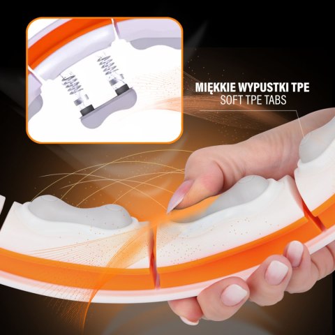 HHM21 HULA HOP WHITE/ORANGE Z MAGNESAMI, WYPUSTKAMI TPE I OBCIĄŻNIKIEM + LICZNIK HMS HHM21 HULA HOP WHITE/ORANGE Z MAGNESAMI, WYPUSTKAMI TPE I OBCIĄŻNIKIEM + LICZNIK HMS