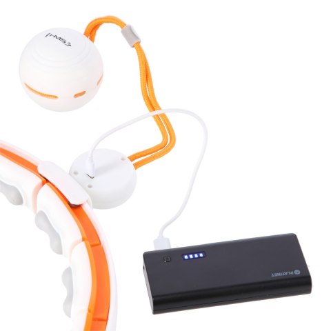 HHM21 HULA HOP WHITE/ORANGE Z MAGNESAMI, WYPUSTKAMI TPE I OBCIĄŻNIKIEM + LICZNIK HMS HHM21 HULA HOP WHITE/ORANGE Z MAGNESAMI, WYPUSTKAMI TPE I OBCIĄŻNIKIEM + LICZNIK HMS