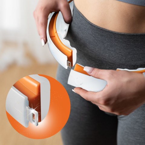 HHM21 HULA HOP WHITE/ORANGE Z MAGNESAMI, WYPUSTKAMI TPE I OBCIĄŻNIKIEM + LICZNIK HMS HHM21 HULA HOP WHITE/ORANGE Z MAGNESAMI, WYPUSTKAMI TPE I OBCIĄŻNIKIEM + LICZNIK HMS