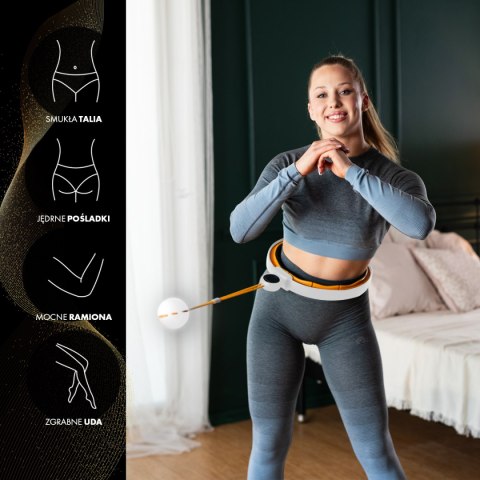 HHM21 HULA HOP WHITE/ORANGE Z MAGNESAMI, WYPUSTKAMI TPE I OBCIĄŻNIKIEM + LICZNIK HMS HHM21 HULA HOP WHITE/ORANGE Z MAGNESAMI, WYPUSTKAMI TPE I OBCIĄŻNIKIEM + LICZNIK HMS