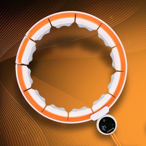 HHM21 HULA HOP WHITE/ORANGE Z MAGNESAMI, WYPUSTKAMI TPE I OBCIĄŻNIKIEM + LICZNIK HMS HHM21 HULA HOP WHITE/ORANGE Z MAGNESAMI, WYPUSTKAMI TPE I OBCIĄŻNIKIEM + LICZNIK HMS