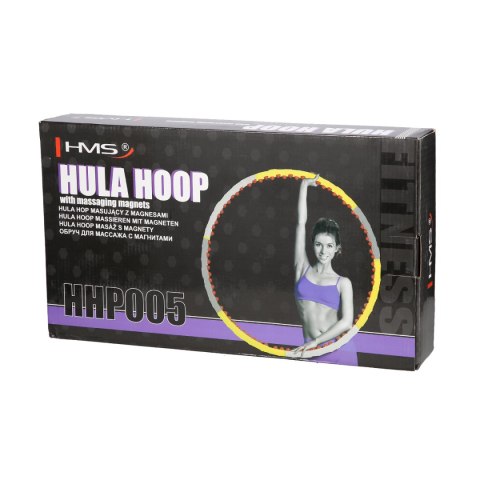 HHP005 GREY-YELLOW HULA HOP MASUJĄCY Z MAGNESAMI 85CM HMS HHP005 GREY-YELLOW HULA HOP MASUJĄCY Z MAGNESAMI 85CM HMS