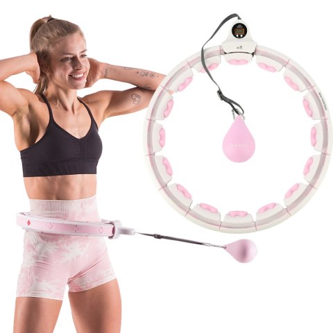 HHW06 HULA HOP PINK Z WYPUSTKAMI I OBCIĄŻNIKIEM + LICZNIK HMS HHW06 HULA HOP PINK Z WYPUSTKAMI I OBCIĄŻNIKIEM + LICZNIK HMS