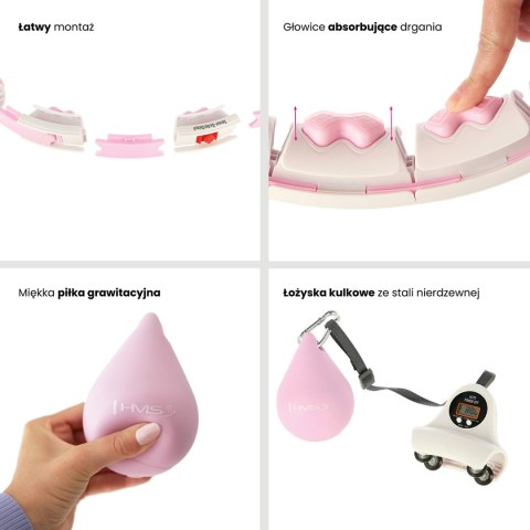 HHW06 HULA HOP PINK Z WYPUSTKAMI I OBCIĄŻNIKIEM + LICZNIK HMS HHW06 HULA HOP PINK Z WYPUSTKAMI I OBCIĄŻNIKIEM + LICZNIK HMS